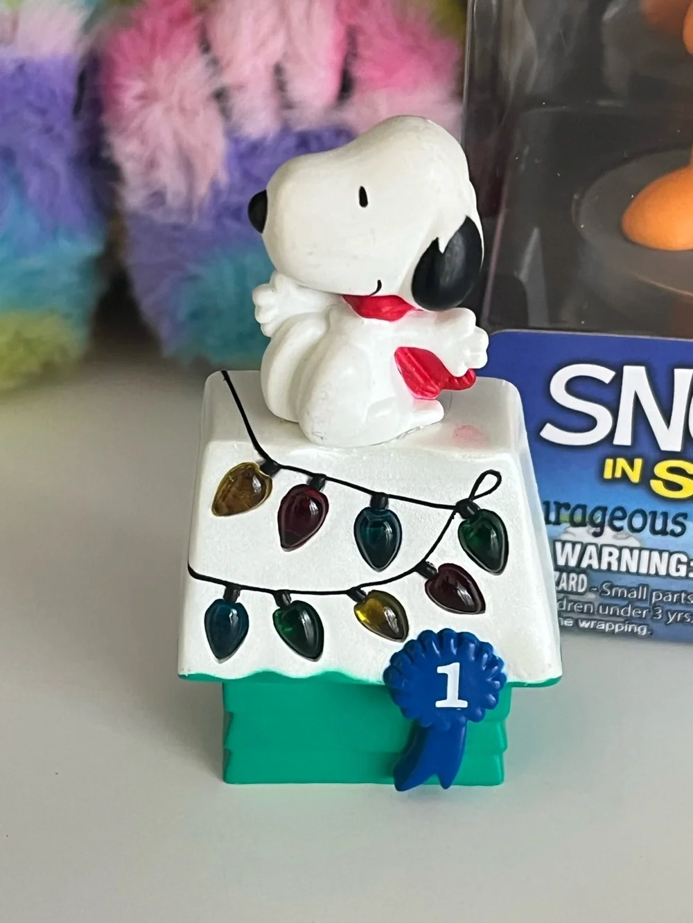 Vintage 1966 Peanuts Snoopy Christmas Pin Hallmark Rainbow Graduation Space